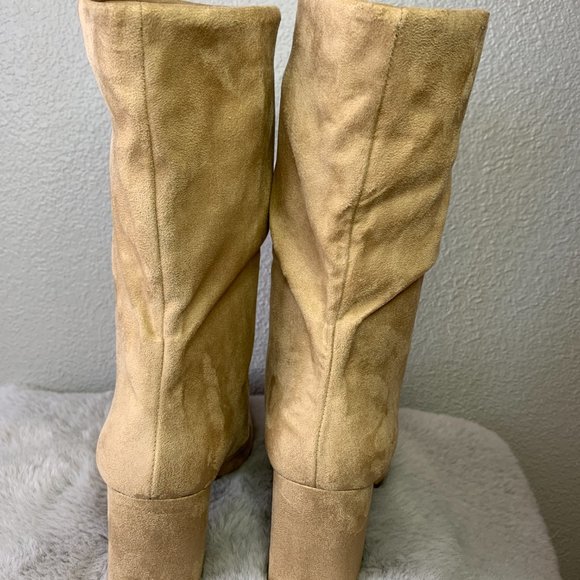 Sand  Suede Booties, Size 7 - Picture 3 of 6